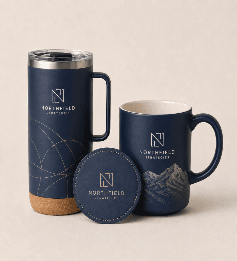 Custom branded drinkware set