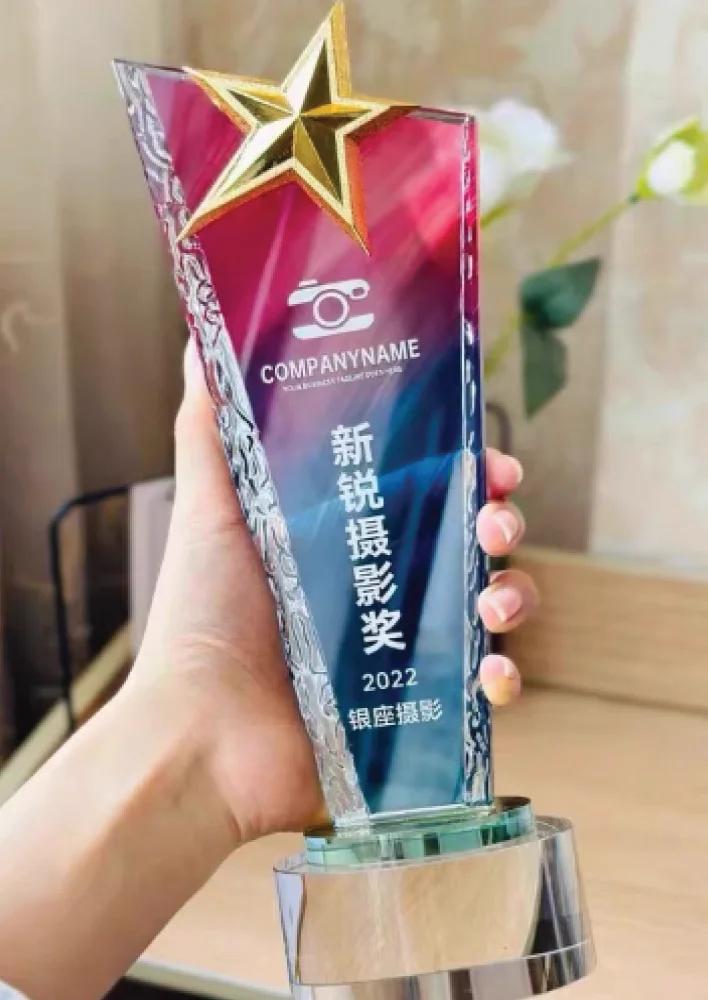 Custom promotional Crystal Award project