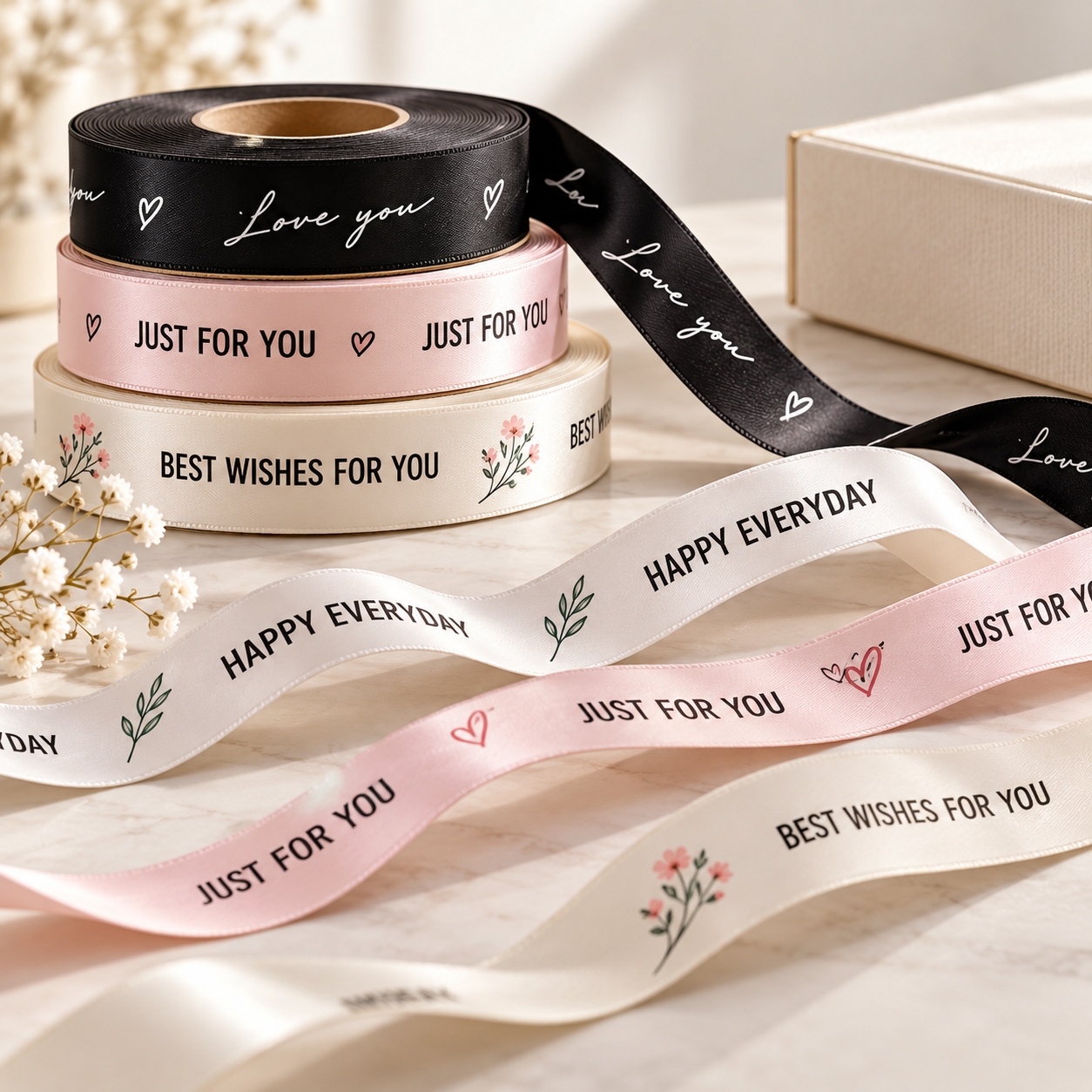Custom Ribbon Printing Malaysia – Elegant Branding for Gifts & Events