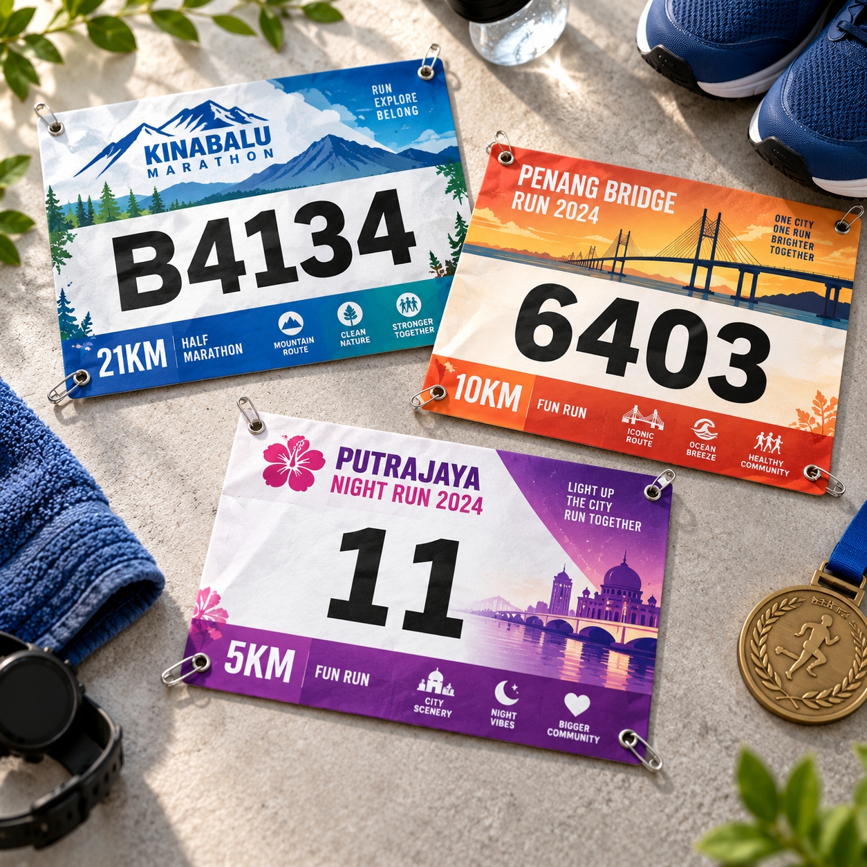 Custom Running Bibs Malaysia – Durable, Clear & Ideal for Marathons and Sports Events