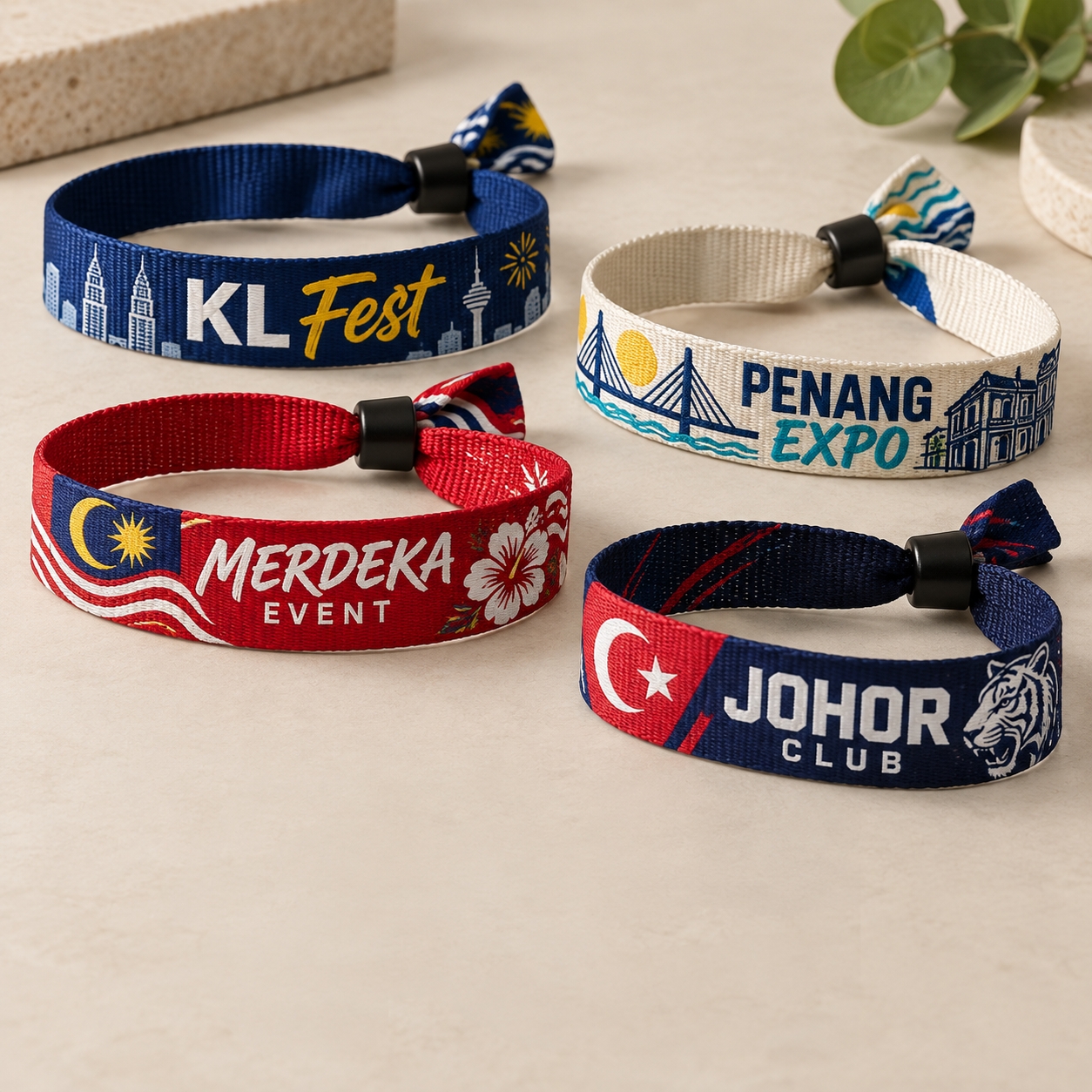 Custom Woven Wristbands Malaysia – Premium, Durable & Perfect for Festivals